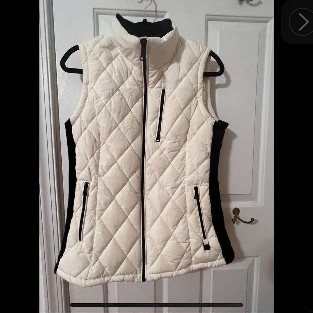 Calvin Klein Quilted Vest White and Black